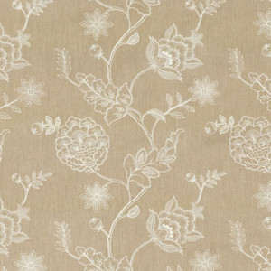 Covington PRIYA 196 LINEN Floral Embroidered Drapery Fabric