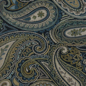 7182411 ESHE PEACOCK Paisley Linen Blend Upholstery And Drapery Fabric