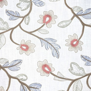 7184913 GARLAND WATER DROPS Floral Embroidered Drapery Fabric