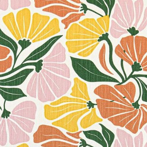 7185411 WALLACE SUNRISE Floral Linen Blend Upholstery And Drapery Fabric