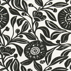 7185815 JACOB INK Floral Linen Blend Upholstery And Drapery Fabric