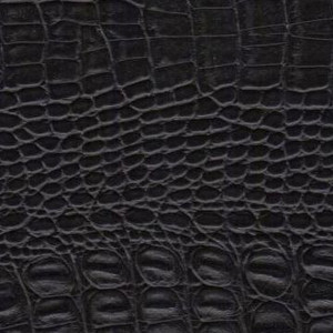 2010611 CROCODILE BLACK Faux Leather Upholstery Vinyl Fabric