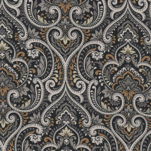2019912 PARKVIEW NOIR Floral Print Upholstery And Drapery Fabric
