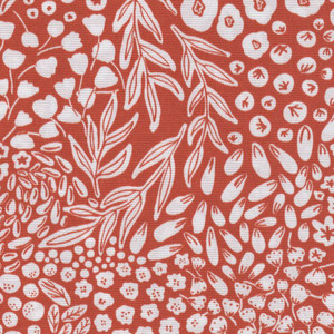 7093912 STARNES CORAL Floral Print Upholstery And Drapery Fabric