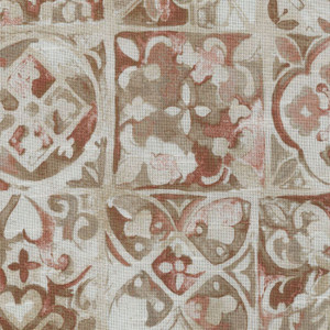 Ellen Degeneres PETRA TILE BLUSH 250692 Floral Print Upholstery And Drapery Fabric