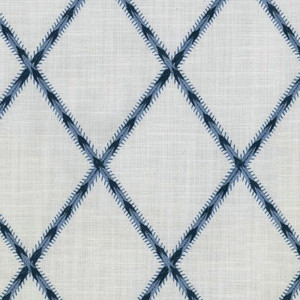 Waverly TRADE WINDS EMB PORCELAIN 654540 Lattice Embroidered Drapery Fabric