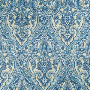 Covington TINSLEY 525 PORCELAIN BLUE Floral Linen Blend Upholstery And Drapery Fabric