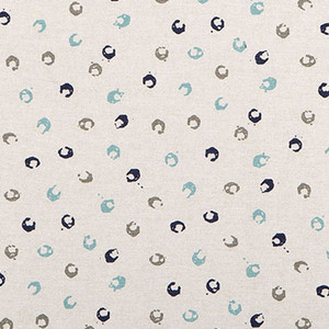 Scott Living Fabrics AMORPHOUS CYAN Dot and Polka Dot Linen Blend Upholstery And Drapery Fabric
