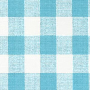 Premier Prints KEYZEE AQUA Buffalo Check Print Upholstery And Drapery Fabric