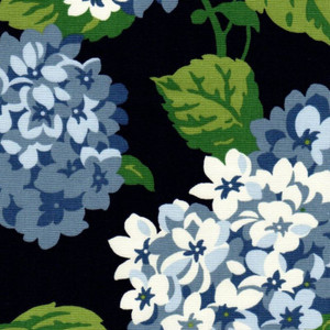 Magnolia Home Fashions SUMMERWIND NAVY Floral Print Upholstery And Drapery Fabric