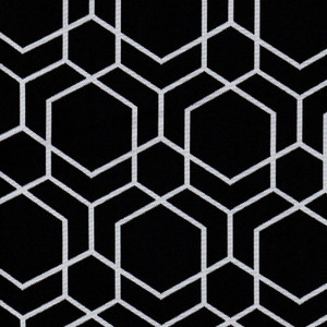 Performatex O'HEXAGON BLACK Lattice Indoor Outdoor Upholstery Fabric