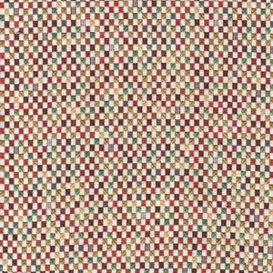 6781213 CESAR 15 55IN RED Check Jacquard Upholstery Fabric