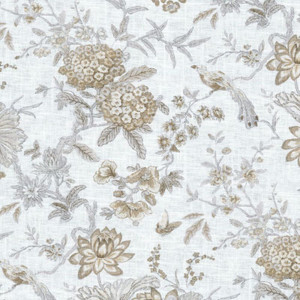 6627912 Waverly STONINGTON PARCHMENT 682140 Floral Linen Blend Upholstery  And Drapery Fabric