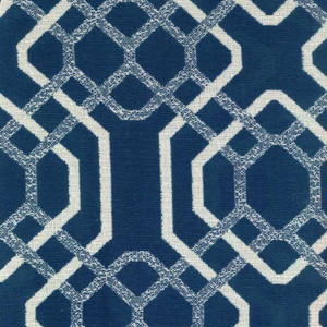 Bella-Dura ALEXANDRIA INDIGO Lattice Indoor Outdoor Upholstery Fabric