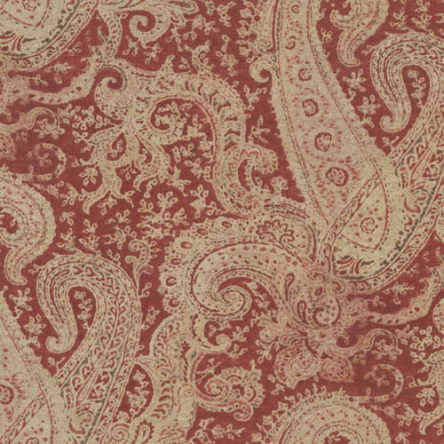 P/K Lifestyles ROMANTICAL RHUBARB 410322 Paisley Linen Blend Upholstery And Drapery Fabric