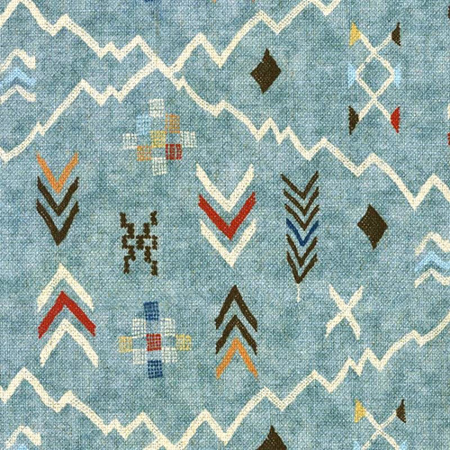 P/K Lifestyles SKYWALK SEAMIST 410112 Southwestern Print Upholstery And Drapery Fabric