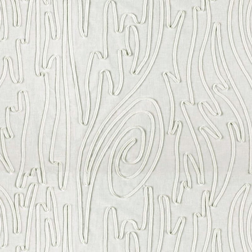 Covington SIDEWINDER 133 WINTER WHITE Contemporary Embroidered Drapery Fabric