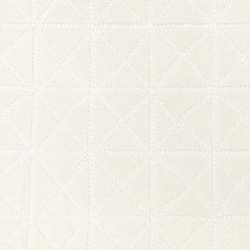6429515 BOXED WHITE Lattice Linen Blend Drapery Fabric