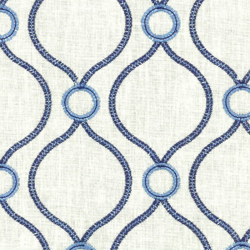 P/K Lifestyles CURVEBALL EMB PORCELAIN 404152 Lattice Embroidered Drapery Fabric