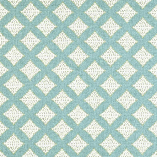 Magnolia Home Fashions ALDER VERDIGRIS Lattice Print Upholstery And Drapery Fabric