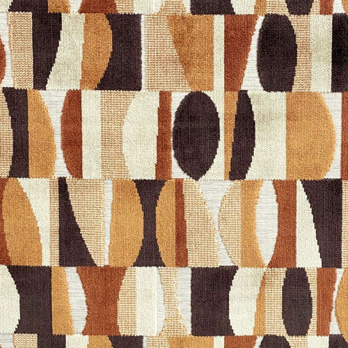 7053913 MORRIS SIENNA Geometric Velvet Upholstery Fabric
