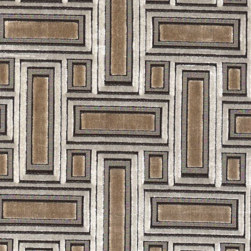 Covington BRIX CITY 681 BRONZE Geometric Velvet Upholstery Fabric