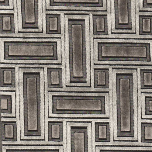 Covington BRIX CITY 619 TRUFFLE Geometric Velvet Upholstery Fabric