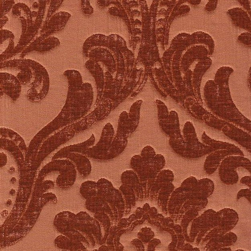 6038821 NEIMAN CINNAMON Damask-Look Chenille Upholstery And Drapery Fabric
