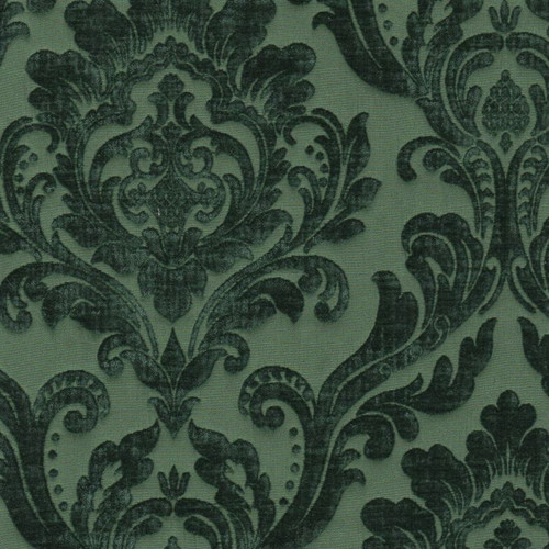 6038825 NEIMAN EMERALD Damask-Look Chenille Upholstery And Drapery Fabric