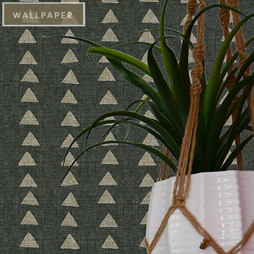 P/K Lifestyles NOMADIC TRIANGLE EBONY 160032WR Peel and Stick Wallpaper