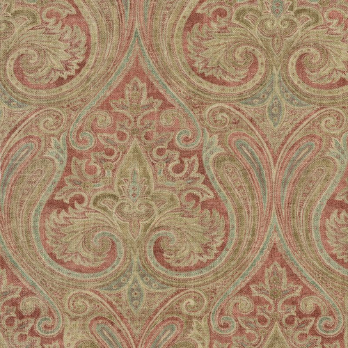 Waverly QUIET PLACE ROUGE 682290 Paisley Linen Blend Upholstery And Drapery Fabric