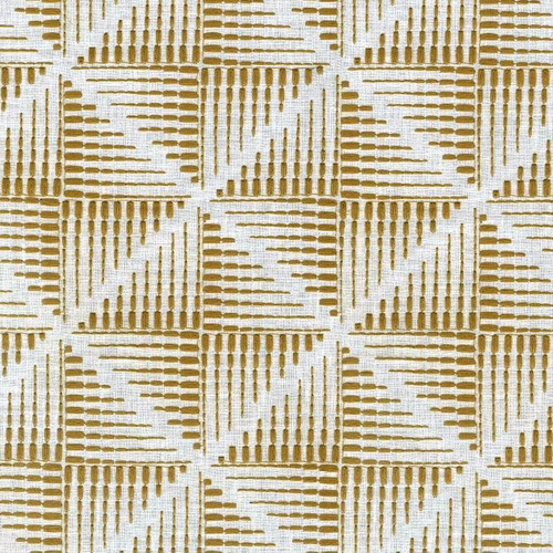 P/K Lifestyles MADDOX EMB GOLDEN 411230 Geometric Embroidered Drapery Fabric