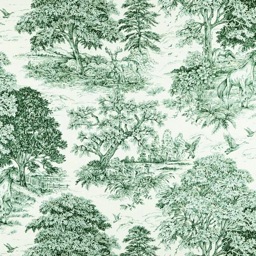Covington YELLOWSTONE 290 CLASSIC GREEN Toile Linen Blend Upholstery And Drapery Fabric