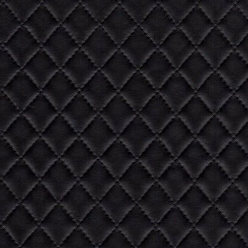 Black Diamond Quilted Foam Backed Faux Leather Automotive