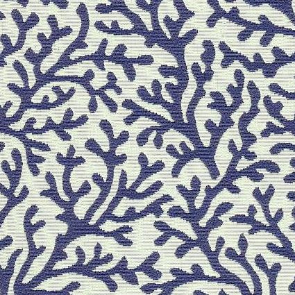 6100012 REEF DENIM Tropical Jacquard Upholstery And Drapery Fabric