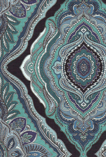 7125911 PATRICIA TEAL Contemporary Print Upholstery And Drapery Fabric