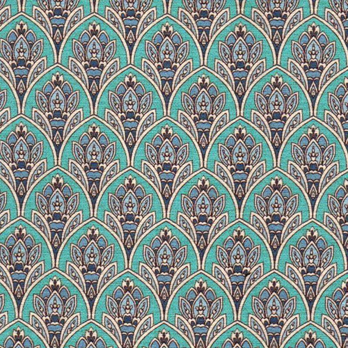 7126011 REED TEAL Contemporary Print Upholstery And Drapery Fabric