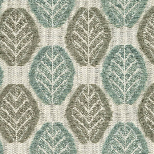 P/K Lifestyles FRINGE LEAF SPA 470831 Floral Embroidered Drapery Fabric