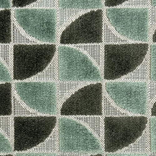 7158812 PINWHEEL JADE Geometric Cotton Blend Velvet Upholstery Fabric