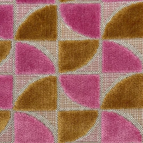 7158817 PINWHEEL SUNSET Geometric Cotton Blend Velvet Upholstery Fabric