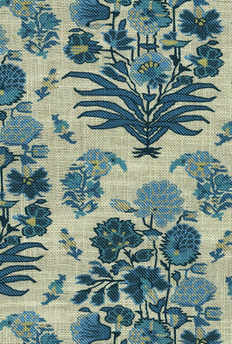 P/K Lifestyles JAIPUR GARDEN PORCELAIN 570061 Floral Linen Blend Upholstery And Drapery Fabric