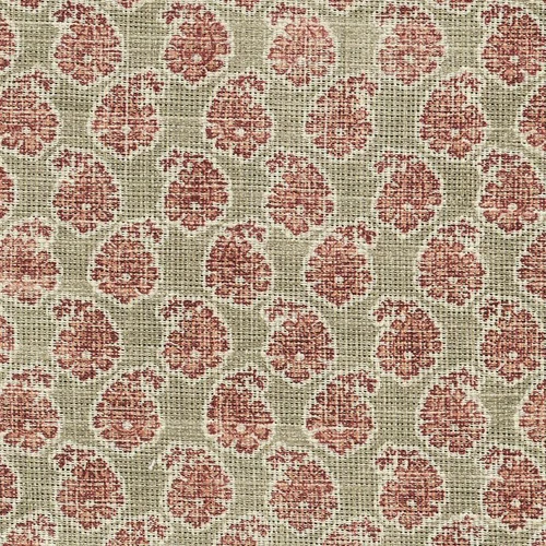 P/K Lifestyles HENNA RUBY 570050 Paisley Linen Blend Upholstery And Drapery Fabric