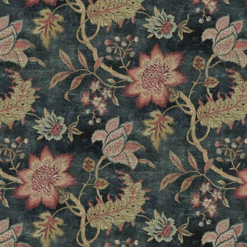 Waverly ZUMA BLUE SMOKE 682490 Floral Linen Blend Upholstery And Drapery Fabric
