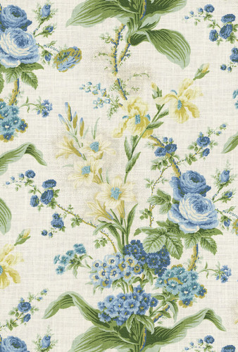 Waverly LUCINDA LARKSPUR 682471 Floral Print Upholstery And Drapery Fabric