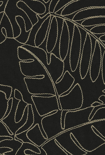 Tommy Bahama Home MONSTERA EMB EBONY 880182 Floral Embroidered Drapery Fabric