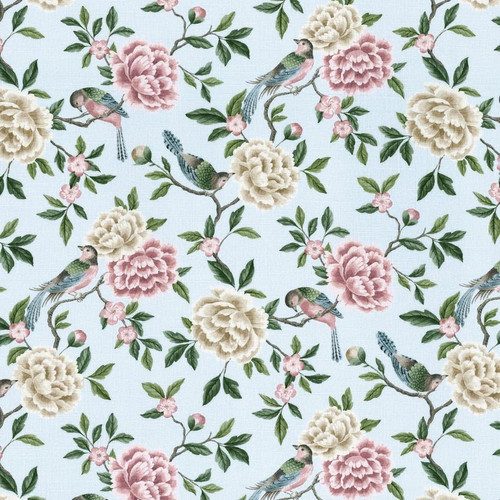 Covington ALBA ROSE 212 GARDEN Floral Linen Blend Upholstery And Drapery Fabric