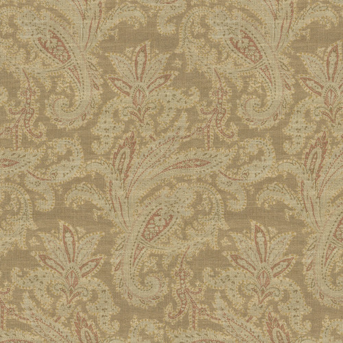 P/K Lifestyles CABIN FEVER TOAST 471881 Paisley Linen Blend Upholstery And Drapery Fabric