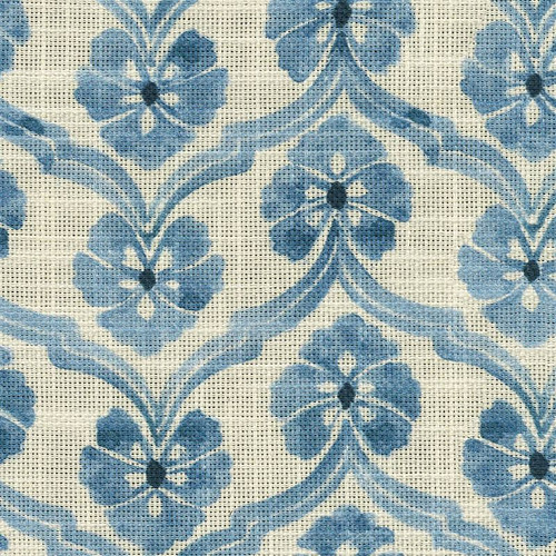 P/K Lifestyles RHYTHMIC PORCELAIN 471900 Floral Linen Blend Upholstery And Drapery Fabric