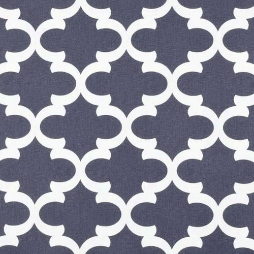 7178611 MORGAN BLUE/WHITE Lattice Print Upholstery And Drapery Fabric