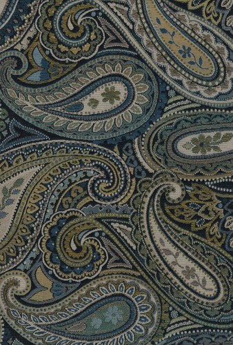 7182411 ESHE PEACOCK Paisley Linen Blend Upholstery And Drapery Fabric